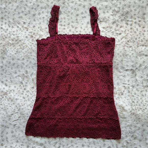 Red sequin lace y2k Le Chateau top - Picture 7 of 7